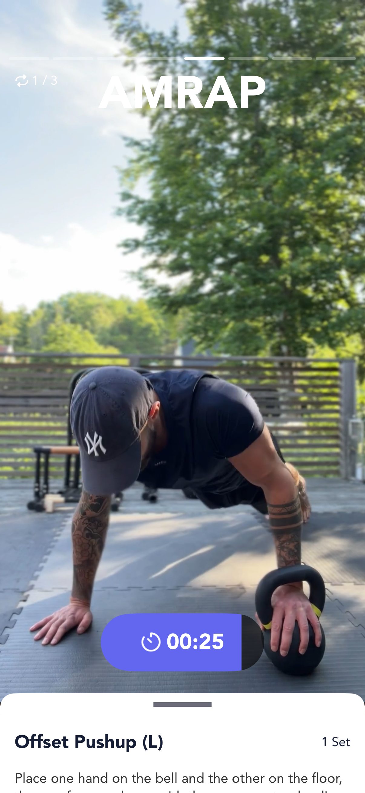 Offset kettlebell pushup follow-along workout